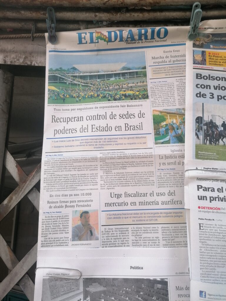 El Diario newspaper from La Paz Bolivia
